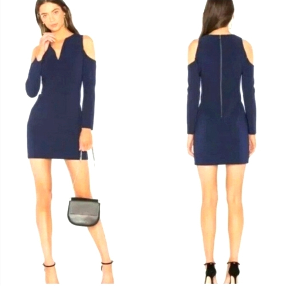 Alice + Olivia Niko Navy Blue Cold Shoulder Mini Dress Size 4
